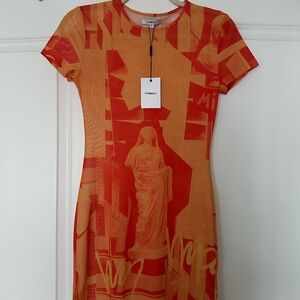 Miaou Mesh Orange Dress